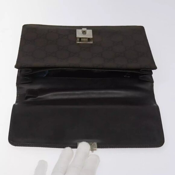 GUCCI GG Canvas Clutch Bag Brown Auth ep8047 - Picture 11 of 16